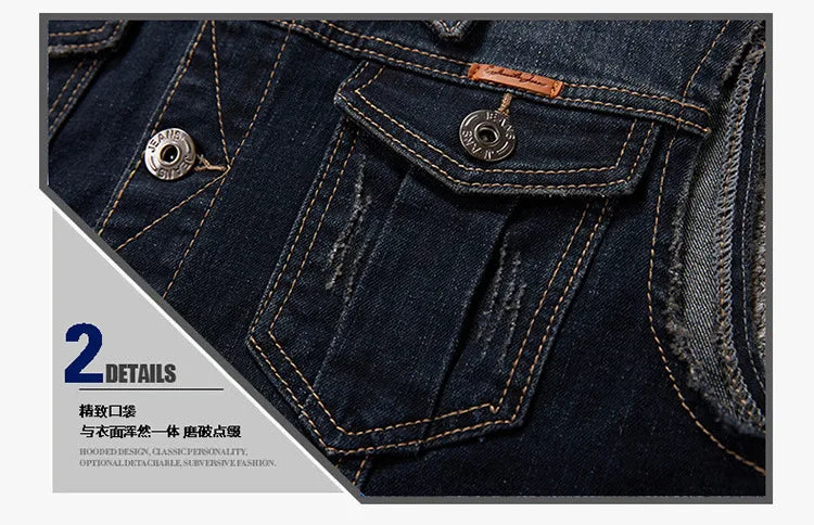 Large size men's denim vest plus size stretch sleeveless top loose waistcoat motorcycle waistcoat jacket 6XL 7XL 8XL men vests