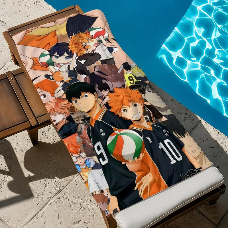 Anime Haikyuu!! Towel Towel Soft Pool Gift For Travel Gym Shower Cool Camping Quick Dry Sports  Large Beach Towel