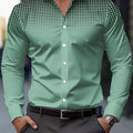 Men's Casual Long Sleeve Button-Up Shirt - Gradient Blue | SAMAG