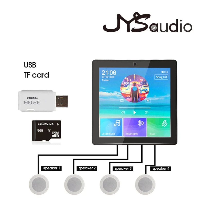 Bluetooth Wall Amplifier Music Panel Home Theater Sound System with 4.5 inch Stereo Ceiling Speaker for Residential Environment