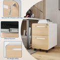 2 Drawer Mobile File Cabinet With Lock Under Desk Metal Rolling Filing Cabinets For Home Office Letters Legal A4 Fully Assembled