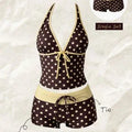 Women Swimwears Polka Dot 2-Piece Tankini Set Halter V | SAMAG