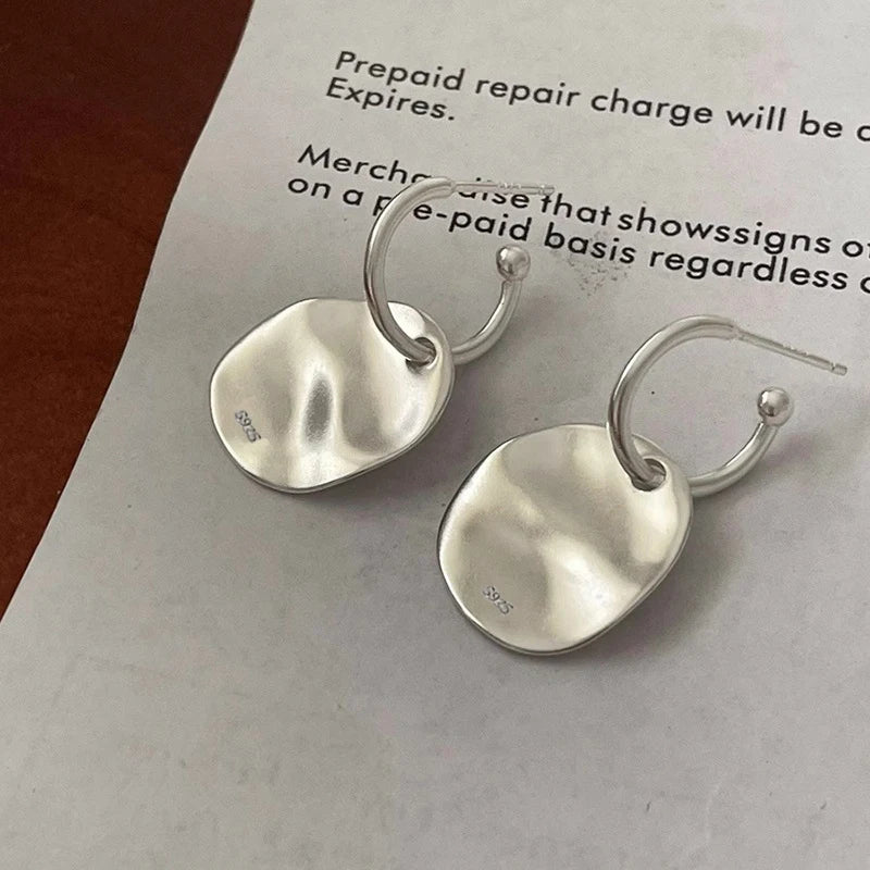 VENTFILLE 925 Sterling Silve Star Hoop Earring for Women Zircon Geometry Wide Office Versatile Jewelry Birthday Gift Dropship