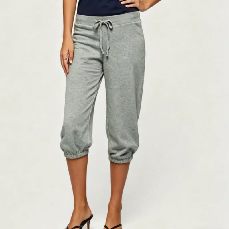 Women Sweatpants Capri Pants Casual Solid Elastic Waist - View 8 | SAMAG