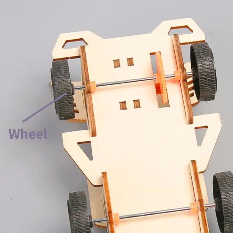 Build Your Own Wooden Electric Racing Car Four-wheel Drive DIY Kit for Young Inventors and Engineers