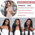 TIMOPOL Straight Hair 13x4 Women's Front Lace Wig | 180 Density, High-Definition Front Lace Wig, Reduces Hair Loss