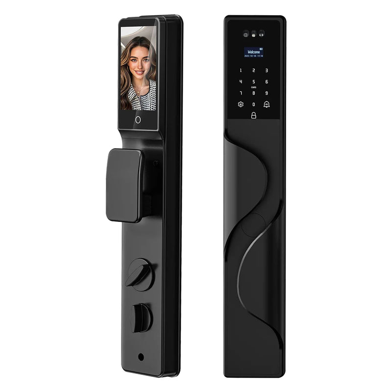 2026 Tuya Wifi Palm Face Recognition Smart Lock Video Monitoring Intercom Smart Door Lock Compatible with Israeli Mortise