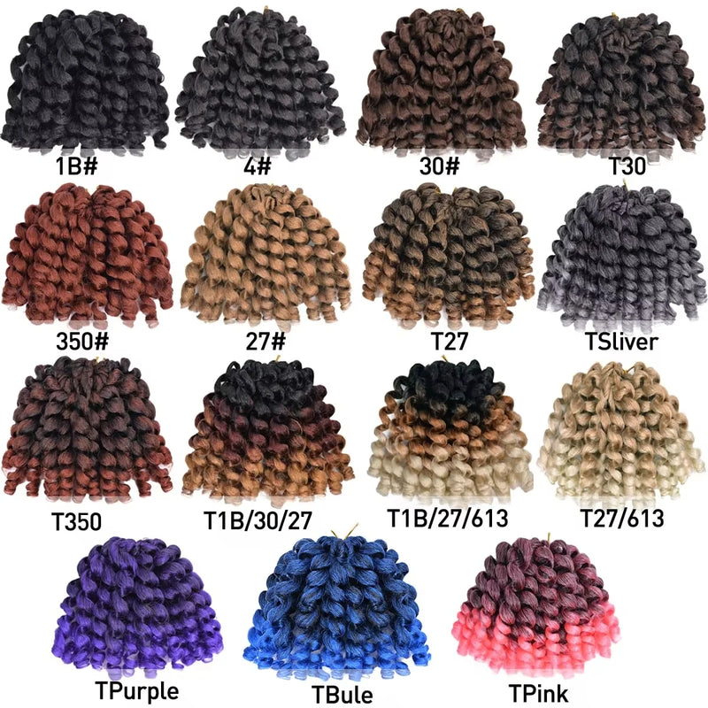 Ombre Braiding Hair Jumpy Wand Curl Crochet Braids Synthetic Crochet Hair Extension for Black Women Jamaican Bounce Curly Hair