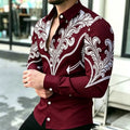 Men's Shirt with Contrasting Print, Black, White, and Red | SAMAG