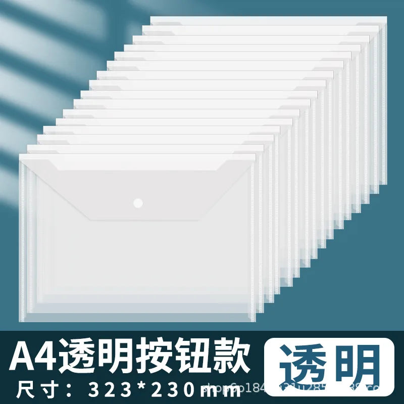 Wallet Envelope Bag A5/A4 Plastic Paper Storage Document Bags Transparent File Holder A5/A4 File Bag