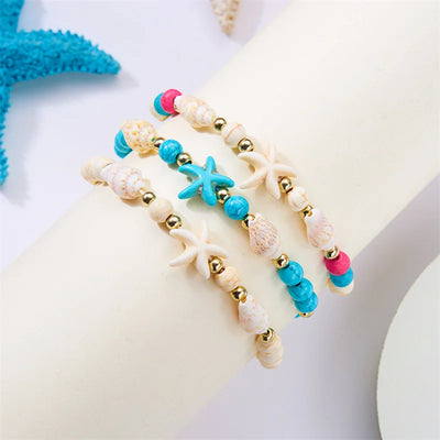 Bohemia Shell Conch Starfish Bracelet for Women Handmade Adjustable Rope Summer Beach Party Jewelry Vacation | SAMAG