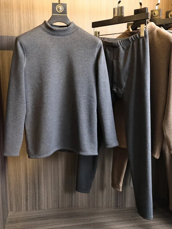 Thickened Fleece Warmth Men's Underwear Set Fall Winter Base Layer Clothing Home Comfort Suit Anti-Cold SHEN Device