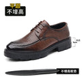 Men's Business High Heeled Leather Shoes Casual Thick Sole 10cm Height Increasing Hand Painted Pattern Trendy Formal Dress Shoes