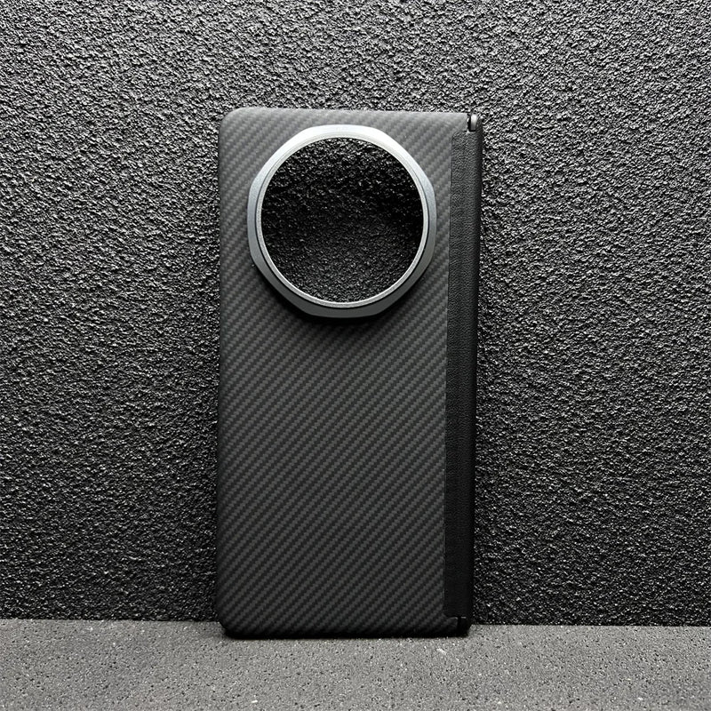 Suitable for Honor Magic V5 Mobile Phone Case, Thin Kevlar Aramid Fiber Magic V5 Carbon Fiber Protective Case, Center Shaft Full-Coverage