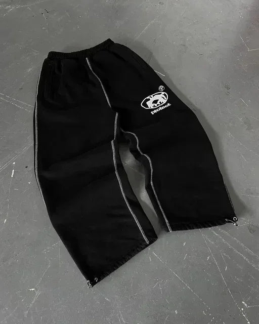 American Cartoon Graffiti Sweatpants Y2K Pants Mens Gothic Hip Hop Cartoon Retro Baggy Elastic Waist Jogging Casual Trousers