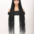 Synthetic Long Full Lace Knotless Box Braided Wigs for Black Women Twisted Braids Lace Frontal Black Cornrow Wig with Baby Hair