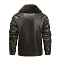 2025Plush Thickened Faux Leather Jacket Men's Fur Collar  Jacket Windproof   Waterproof Business Jacket Winter motorcycle jacket