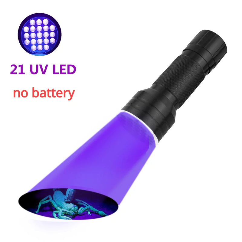 9/12/51LED UV Flashlight Portable Pet Urine Stain Money Detection Torch Blacklight Emergency Waterproof Ultraviolet Flashlight