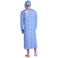 Men's Striped Nightshirt Sleep Robe Set Loose Soft Long Sleeve Sleeping Long Shirts with Night Cap Christmas Sleepwear Nightwear