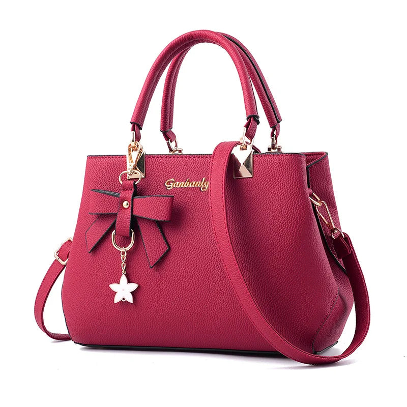 New  Elegant Shoulder Bag for Women Luxury Designer Handbags Female Bags Plum Bowknot Sweet Messenger Crossbody Bag