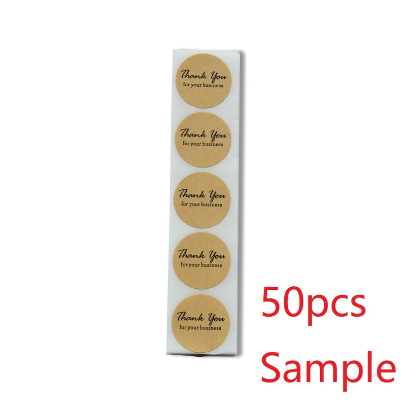 Round Pink Business Label Stickers Paper Cute Thank You - View 5 | SAMAG