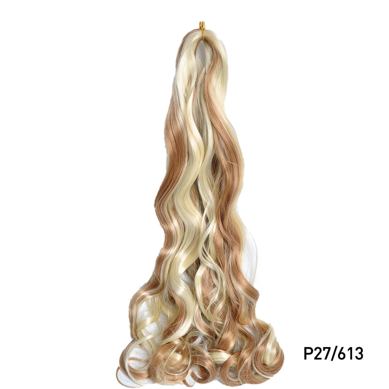 Loose Wave Braiding Hair Extensions 24" Synthetic Spiral Curls Braids Hair Pre Stretched Bouncy Braid French Curls Braiding Hair