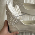 Retro White Wings Ballet Flats Solid Round Toe Sewing Shallow Low Heel Casual Roman Shoes 2025 Summer New Fashion Women Shoes