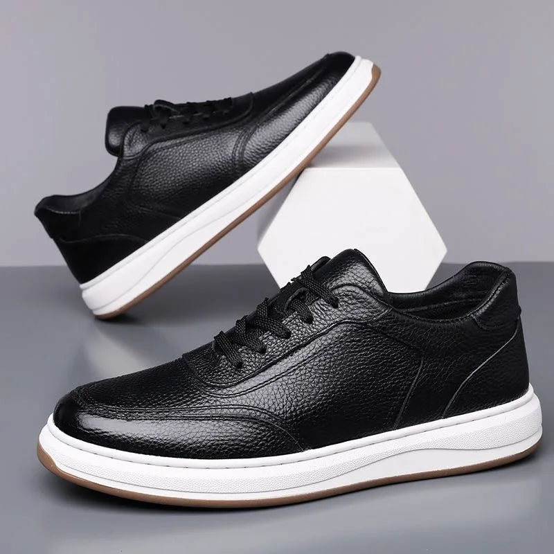 2026 New Men's Leather Shoes Casual Spring Autumn Fashionable Genuine Cowhide Slip-On Breathable Comfortable Anti-Slip Shoes