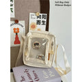 Y2K Mini Women's Korean Style Casual Crossbody Bag with Transparent Pocket, Small Shoulder Bag, Wallet and Phone DIY Bag
