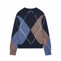 Women Fashion Argyle Sweater Women Female Lazy Style Pullover Female Spring Casual Long Sleeve Diamond Pattern Knit Sweater