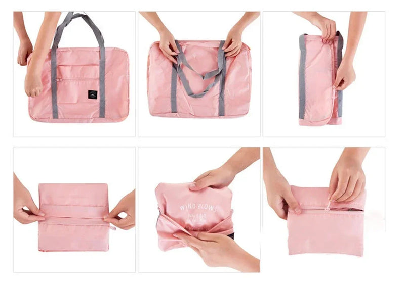 Travel Carry Bags Foldable Travel Bags Handbags Large Capacity Clothing Organizer Luggage Sorting Women Bear Pattern Duffle Bag