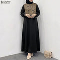 Women Muslim Dress Elegant Long Sleeve Hollow Out Fabric | SAMAG