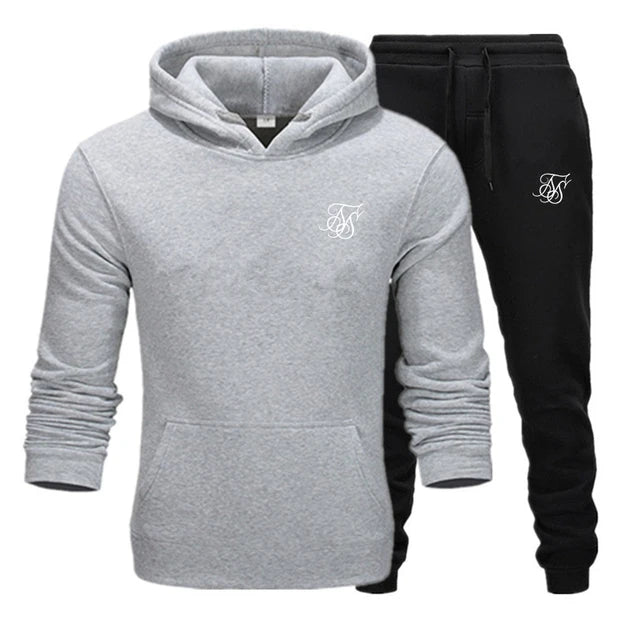 Sik silk Men Sets Fashion Autumn Spring Sporting Suit Sweatshirt Sweatpants Clothing 2 Pieces Slim - View 25 | SAMAG