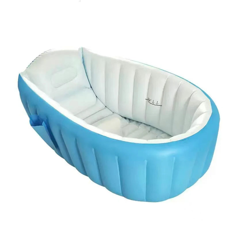 Inflatable Bathtub Pool for Baby 0-6 Months, Portable Blow Up Tub with Non-slip Base & Sitting Support for Toddler Bathing