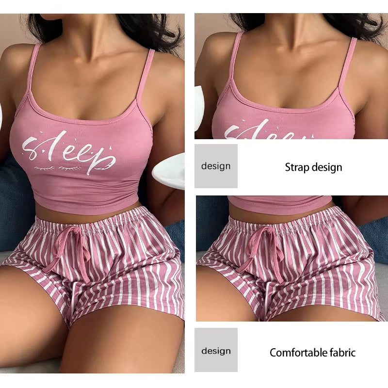 Sexy Summer Women Pajamas Set Sleepwear Cotton Home | SAMAG
