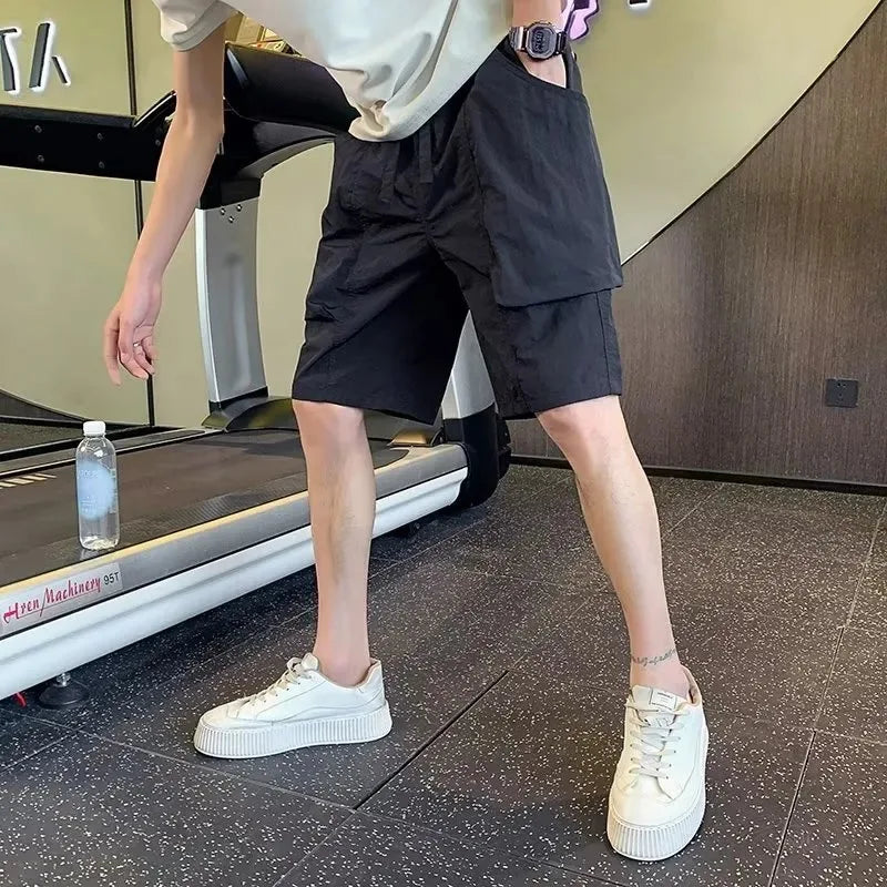 Men Elastic Drawstring Cargo Shorts Multi Pocket Loose | SAMAG