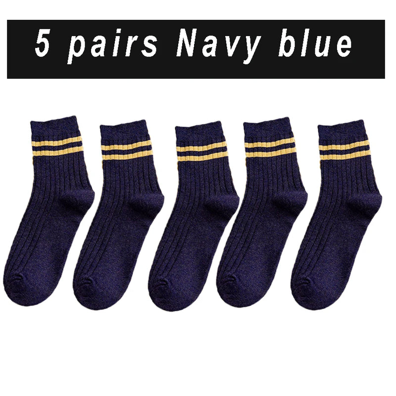 Pairs Men's New Striped Casual Breathable Socks Harajuku | SAMAG