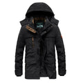 Men's Casual Winter Thick Warm Parkas Windproof Overcoats Male Military Fleece-lined Hooded Down Jackets Outdoors Long Coats