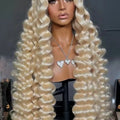 613 Honey Blonde Color Loose Deep Wave 13X4X1 HD Full Lace Frontal Wigs Prepluck With Bleached Knots Baby Hair Cosplay Wedding