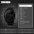 SKMEI Multifunction Back Light Display Countdown Sport Watches For Men Women Alarm 5Bar Waterproof Digital Electronic Wristwatch