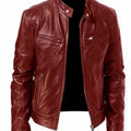Business Style PU Leather Jacket Stand Collar Slim Fit Zipper Coat Multiple Colors Autumn New Arrival Fashion Urban Outerwear