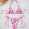 Women's Two Piece Bikini Set 2025, Sexy Triangle Push Up Swimsuit, Floral Print Bathing Suit, Beach Swimwear