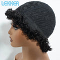Lekker Black Short Pixie Cut Curly Bob 100% Human Hair Wigs For Women Brazilian Remy Hair Full Machine Made Glueless Daily Wigs