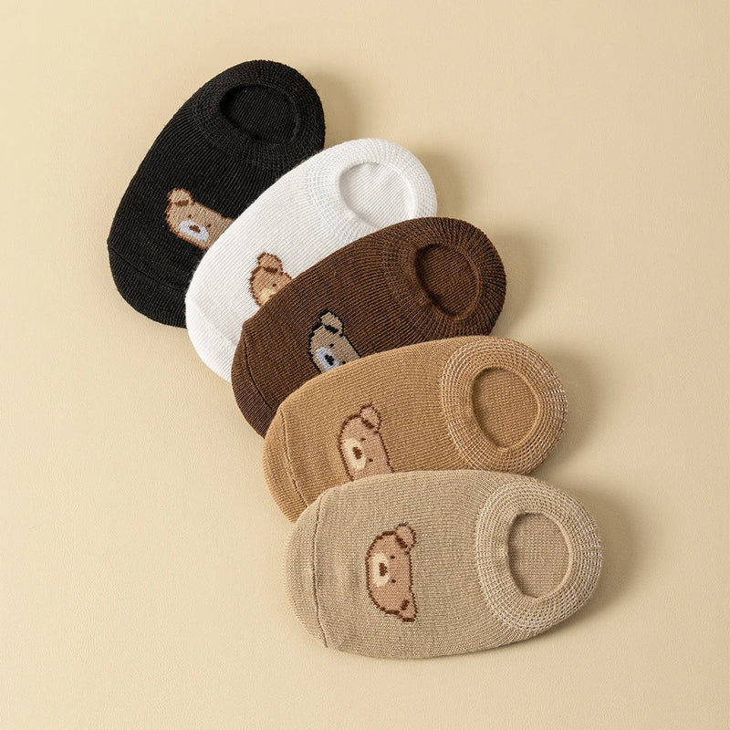 5/10pairs Baby Socks Toddler Low-cut Ankle Socks Cute Cartoon Bear Pattern Socks Boys and Girls aged 0-5 all season collection
