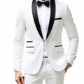 Men's New Fashion Business Casual Two-piece, Comfortable and Breathable Slim-fit Side Slit Single-button Suit Jacket+trousers