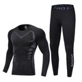 2PCS Set Quick-drying Men's Ski Thermal Underwear Elastic Soft Fleece Fitness Suit Comfortable Tight-fitting Tops Pants Set Gym