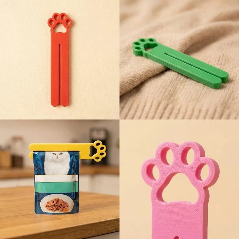 Cute Cat Paw Design Cat Treat Squeeze Spoon 3D Printed No Waste Cat Strip Squeezer Mess-Free Sturdy Cat Snack Extruder