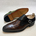 British Style Calfskin Monk Shoes Men's Loafers Green Slip-on Formal Party Shoes Men's Buckled Suit Dress Shoes