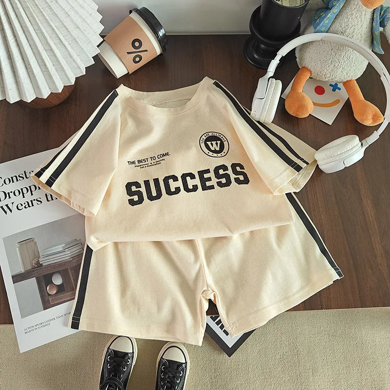 Summer Sporty Style Children Sets Letter Pattern | SAMAG