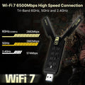BE6500 WiFi 7 USB Adapter 2.4G/5G/6GHz Tri - band 3.0 Wireless Network Card 6500Mbps 802.11BE For Win10/11 - Visuel 2 | SAMAG